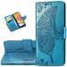 ClickCase Butterfly Embossing Series Faux Leather Magnetic Card Holder Wallet Kickstand Case Flip Cover For OPPO A58 5G (Blue)