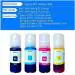 TEQUO Refill Ink For Epson Printers L3108 / L3110 / L3100 / L3101 / L3111 / L3115 / L3116 / L3118 / L3119 / L3150 / L3151 / L3152 / L3156 / L3158 / L4150 / L4158 / L4160 / L4168 / L6160 Black + Tri Color Combo Pack Ink Bottle