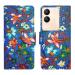 A D Enterprises Blue Pattern Flip Cover for Vivo Y200 5G | Magnetic Case | Shock Absorbent | Flip Cover Vivo Y200 5G