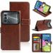 Tingtong Leather Flip with Wallet Case with TPU Shockproof Cover for Tecno Spark 8 Pro (Brown)