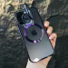 MALIRAJ iPhone 14 Pro Max Case - New Plating MagSafe Cover with Transparent Camera Stand Deep Purple