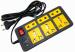 Sanhan ELECTRIC BOARD EXTENSION CORD POWER STRIP SURGE PROTECTOR MULTI PLUG 6 sockets with 3m wire 6 Socket Extension Boards (Black, Yellow, 3 m)