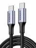 UGREEN 70427, 100W Fast PD QC 3.0 USB C Male To USB C Male Cable, 1m (Gray/Black)