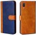 Bluetronic Samsung M02 Blue and Brown Leather Dual Protection Flip Cover l Mobile Cover l Mobile Accessories l Case