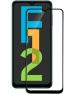 ALOMPIK Samsung Galaxy F12 Black Air Bubble Proof and Scratch Resistant Edge to Edge Tempered Glass