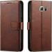 Slugabed Flip Cover for Samsung Galaxy S6 Edge | Magnetic Closurer| PU Leather Magnetic Wallet Back Cover Case (Brown)