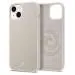 CYRILL Spigen Leather Brick Back Cover Case Compatible with iPhone 13 (Faux Leather+TPU+Poly Carbonate) - Cream