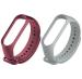 Estrenar Mi Band 3 Strap - Mi Band 4 Strap Original Soft Silicone Adjustable Replacement Wristband Straps, Belt, Bands for Xiaomi M3 & M4 Fitness Band (Grey, Wine - Pack of-2)