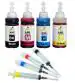 ANG Ink for Canon PG 745 Black and 746 Color Cyan, Magenta, Yellow & Black 100 ml Each Bottle Multi-Color with Syringe