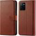Frazil Leather flip Case for Realme Narzo 50A Prime | Inside TPU with Card Pockets | Wallet Stand | Magnetic Closure | 360 Degree Complete Protection Vintage Flip Cover - Brown