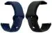Black Lovies Black, Blue Silicone Smart Watch Strap For Firre Bollt Talk, Talk Pro, Talk 2 (Pack Of 2)