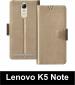 Sbms Lenovo K5 Note Gold Artificial Leather Shock Proof Flip Cover