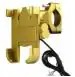Tech Gear phone holder stand cycling bicycle with charger bike mobile holder (gold)