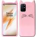 Indiacase OnePlus 9R Pink Slim Silicone, Rubber Cat Design, Wireless Charging Compatible Cases & Covers, Display Size-12 mm, 14 x 7 x 5 mm