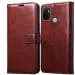 Coverview Flip Cover for OPPO A53, OPPO A33 (2020) - Cherry Brown