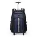 The Clownfish Navy Blue Polyester Two Wheel Laptop Trolley Backpack - 51 Litres