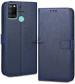 CASECRAFT Realme C17, Ralme 7i Blue Rubber, Artificial Leather And Silicon Dual Protection Mobile Back Cover