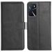 Orosky Oppo A16 Flip Cover Case | Hand Stitched | Shockpooof | Wallet Style Leather Flip Back Cover for Oppo A16 (Black)