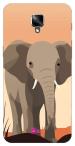 Gift Minister Hard Designer Mobile Case For One Plus 3 Back Cover Rosy Brown - Minimalistic Super Cute Huge Elephant Art Protective Flexible Clear Shockproof Dustproof 1Pcs 1701X