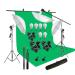 Viblitz Green Screen Backdrop 6x9 ft with 9 ft Stand - 6x9 ft Photography Backdrop with 2 Pcs Spring Clamps, 1PCs Carry Bag (T Shape Kit C2 C1 G & Double Holder Kit M3)