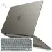 iFyx Compatible with MacBook Air 13 Inch With Touch id Case Cover 2021-2020 Release A2337 M1 A2179 Protective Plastic Hard Shell Case Cover + Keyguard Skin + Dustplugs Set (Grey)