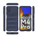 Casotec Back Cover for Poco M4 Pro 4G | Full Camera Protection | Liquid Silicon Case | Flexible Bumper Case for Poco M4 Pro 4G (Dark Blue)