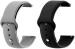 Black Lovies Grey, Black Silicon Smart Watch Strap For Boat Cross Beats Ignite S2 (Pack Of 2)