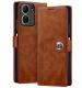 COVERBLACK Mi REDMI 13c 4G Flip Cover | Full Protection |Back TPU Wallet Stylish Button Magnetic Book Cover Leather Flip Case for REDMI 13c 4G - Executive Brown