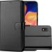 Juberous Leather Magnetic Vintage Flip Wallet Case Cover for Samsung Galaxy A10 (Black)