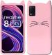 Indiacase Realme 8 5G Pink Slim Silicone, Rubber Cat Design, Wireless Charging Compatible Cases & Covers, Display Size-12 mm, 14 x 7 x 5 mm