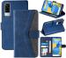 Autofocus Faux Leather Back Case Flip Cover for Vivo Y51A with ID Card Slot | Foldable Stand | 2 Card Slot | 1 Cash Slot | Magnetic Closure - Executive Blue, 23417