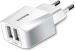 Baseus White 15 W 2.1 A Multiport Mobile Mini Dual USB Universal Travel Charger Adapter (EU) 10W with 2.1 Amp Power Supply for All Android and iOS Devices Charger with Detachable Cable