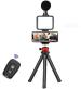 Megaloyalty Best Tripod Mobile Vlogging Kit with Microphone Tripod Stand and LED Light Tripod Kit  (Red and Black, Supports Up to 500 g)