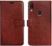 Bluetronic Samsung A20 Brown Leather Dual Protection Wallet Case Cover l Mobile Cover l Mobile Accessories l Case