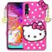 UNILORD Samsung Galaxy A70 Pink Rubber Screen Protector 3D Cute Hello Kitty Back Case Cover