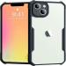 Frazil Shock Proof Clear Protective Back Case for Apple iPhone 13 - 360 Degree Camera Protection | AirEDGE Technology | Transparent Hybrid Back Case Mobile Cover - Black