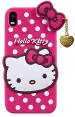 Clickaway Hello Kitty Case for Apple Iphone Xr 3D Soft Cute Cover for Girls/Women Silicone Rubber Back Cover With Pendant-Baby Pink/Pink
