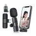 MD ADVANCE TECHNOLOGY K8 Wireless Mic for & Type C Mobile Wireless Microphone Lightning Mobile Phones Camera Laptop for Vlogging YouTube Online Class, Zoom Call