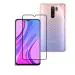 redmi 9 prime (2n1) combo pack full tempered glass + back screen protector by tel, ultra clear, 3d carbon fiber ultra-thin, & full glue tempered + back cover mobile screen protector edge to edge full screen coverage transparent