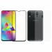 Kite Digital Samsung M20 Back Screen Protective Film Carbon Fiber Skin Transparent Screen Guard Sticker + 5D/6D/11D/21D (Black) Premium Tempered Glass Screen Protector