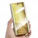 Fastship Clear View Smart Electroplate Mirror Flip Protective Leather with Glass Flip Cover for Samsung Galaxy A9 2018 - Executive Golden