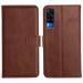 Genron Vivo Y51 2020 Flip Back Cover, Full Body Protection Wallet Style Magnetic Closure Leather Flip Cover Case for Vivo Y51 2020 (Brown)