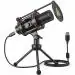 MAONO PM471TS USB Computer Microphone, All in One Condenser Mic with Gain Knob and Zero Latency Monitoring, Metal Pop Filter, Tripod Stand for Podcasting, Streaming, YouTube, Voice Over, Zoom Meeting