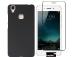 Shagya Vivo V3 Black Tpu Protective Sleek Back Cover Case With Tempered Glass