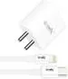 Unix 3 A Mobile 20 W Apple iPhone Power Adapter | Type-C to Lightning Cable (1 m)| Charger with Detachable Cable  (White, Cable Included)