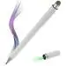 iAccessories 2 Way Magnetic Stylus Pen with Fiber and Silicone Fine Point Disc Tip for all Touch Screens Devices IOS, Android Mobile Phones, Tabs, Pads - White