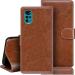 Slugabed Flip Cover for Motorola G22 | Magnetic Closurer| PU Leather Magnetic Wallet Back Cover Case (Brown)