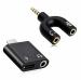 LIMESHOT Audio Stereo Y-Splitter Adapter Male to 2 Port Female with 2-in-1 USB for Earphone and Smartphone