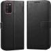 MV Samsung Galaxy A02S Black Artificial Leather Shock Absorption Mobile Flip Cover With Holder