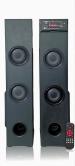 Mintronics 85W Mi-222 Buzz Booster Bluetooth Double Home Dj Tower Speaker 24 Inch Height 5.25 Subwoofer Aux Usb With Remote, Black
